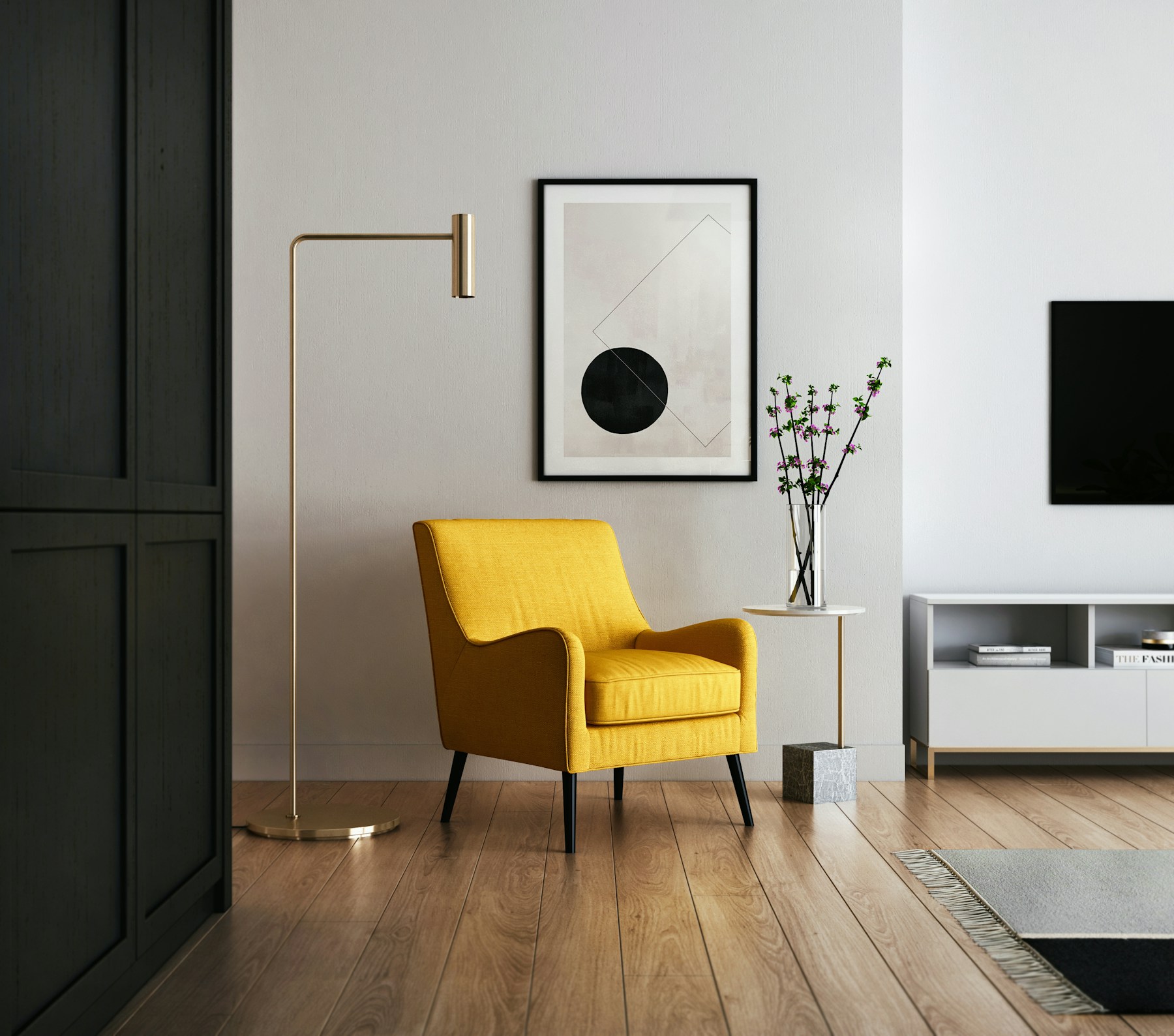 Dining space with warm materials